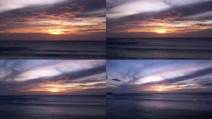 【4K可商用】毛里求斯大海唯美日落美景
