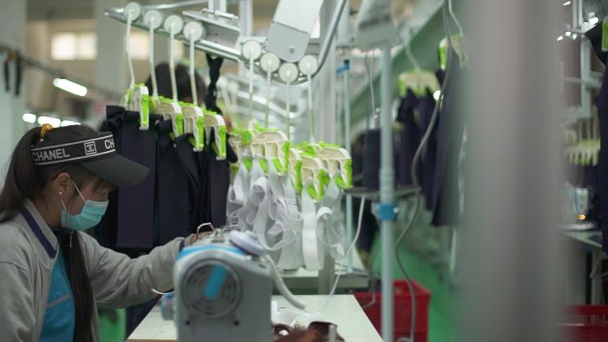 工人 做衣服 流水线 现代 自动化