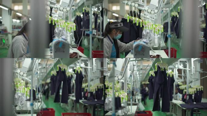 工人 做衣服 流水线 现代 自动化