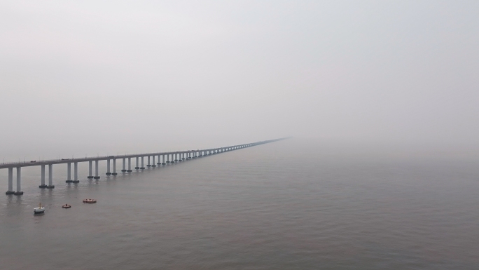 g15沈海高速杭州湾大桥航拍