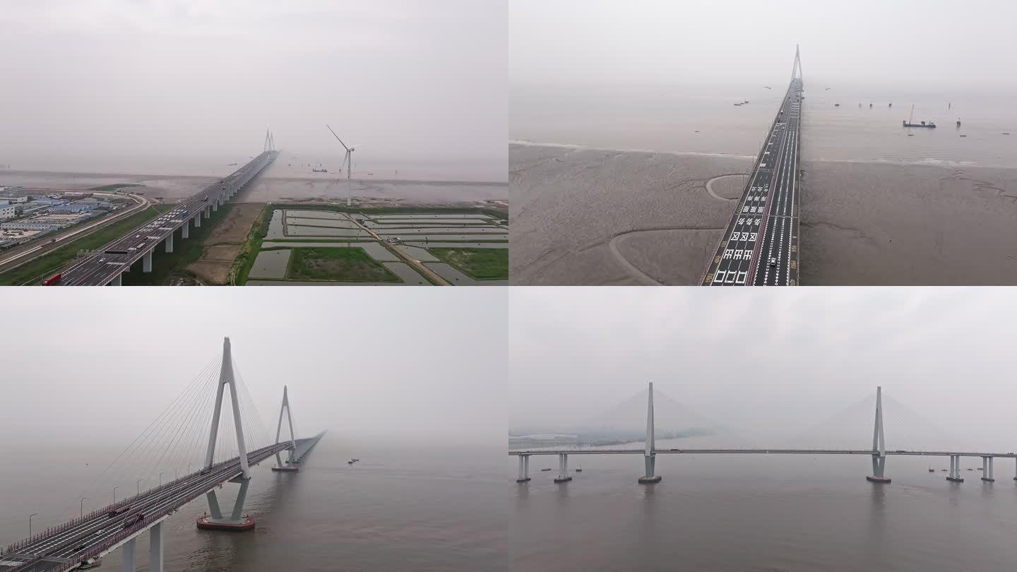 g15沈海高速杭州湾大桥航拍