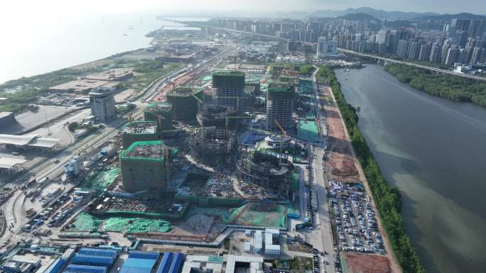 【正版原创】大铲湾腾讯岛建设航拍