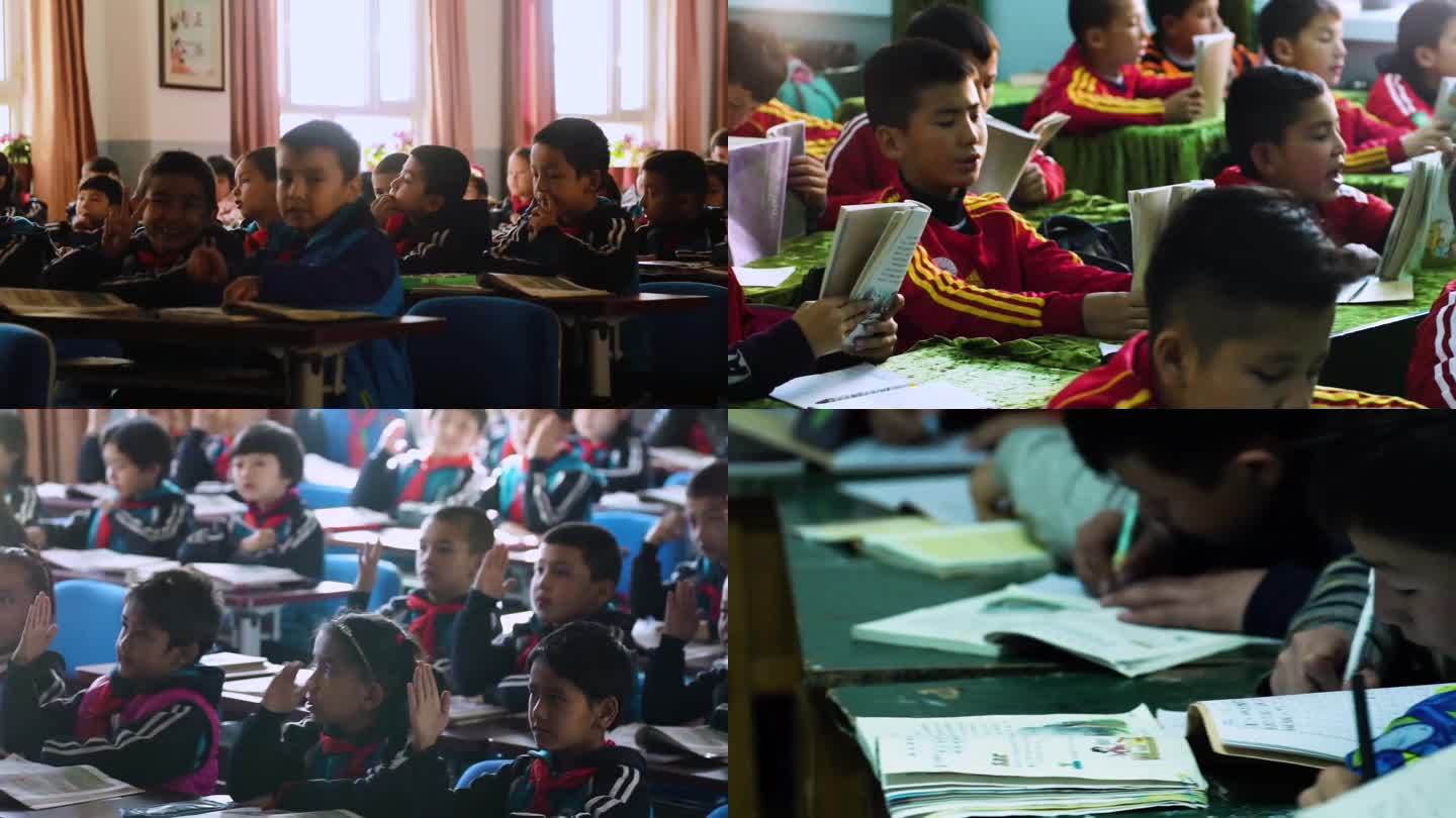 新疆小学生上课 教育 课堂