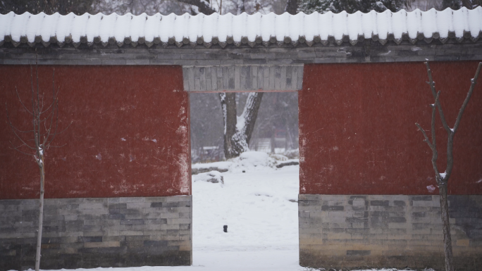 古建筑冬天雪景