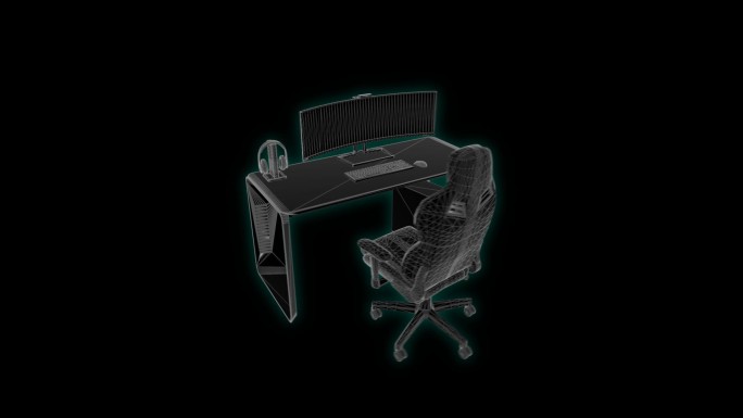 电竞桌椅组合科技界面展示素材