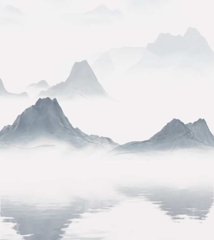 中国风水墨风格山水画
