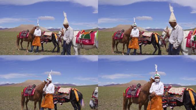 少年活力 藏族男人 藏族男人赛马