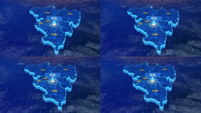 攀枝花市东区三维蓝色科技地图