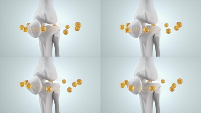 膝盖骨吸收微量元素粒子广告素材三维动画