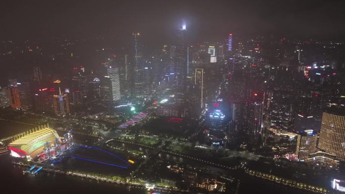 广州珠江夜景穿云4K