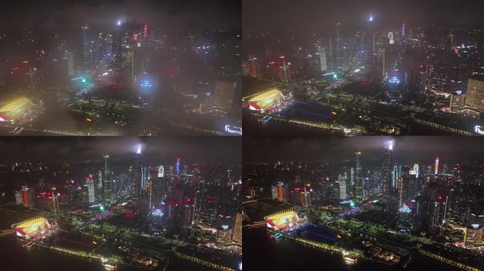 广州珠江夜景穿云4K