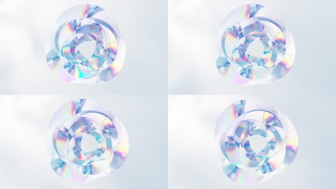 透明玻璃曲面宝石3D渲染