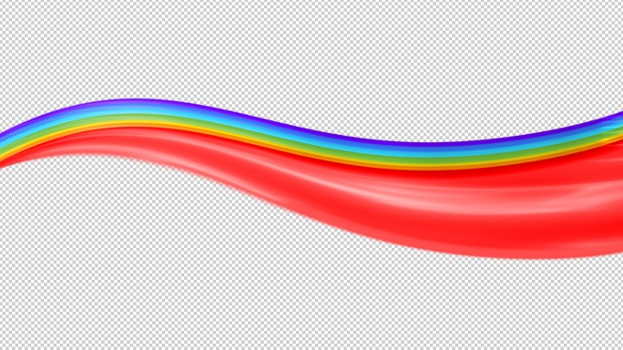 彩虹绸带 飘动彩虹绸带