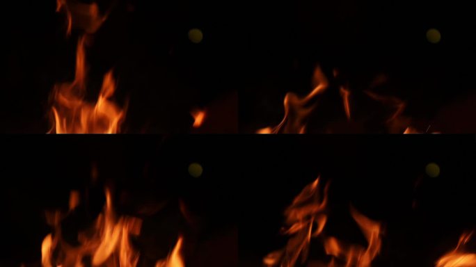 燃烧的大火火焰特写慢镜头