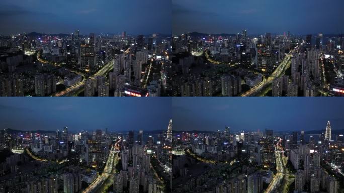 深圳后海腾讯滨海大厦夜景航拍