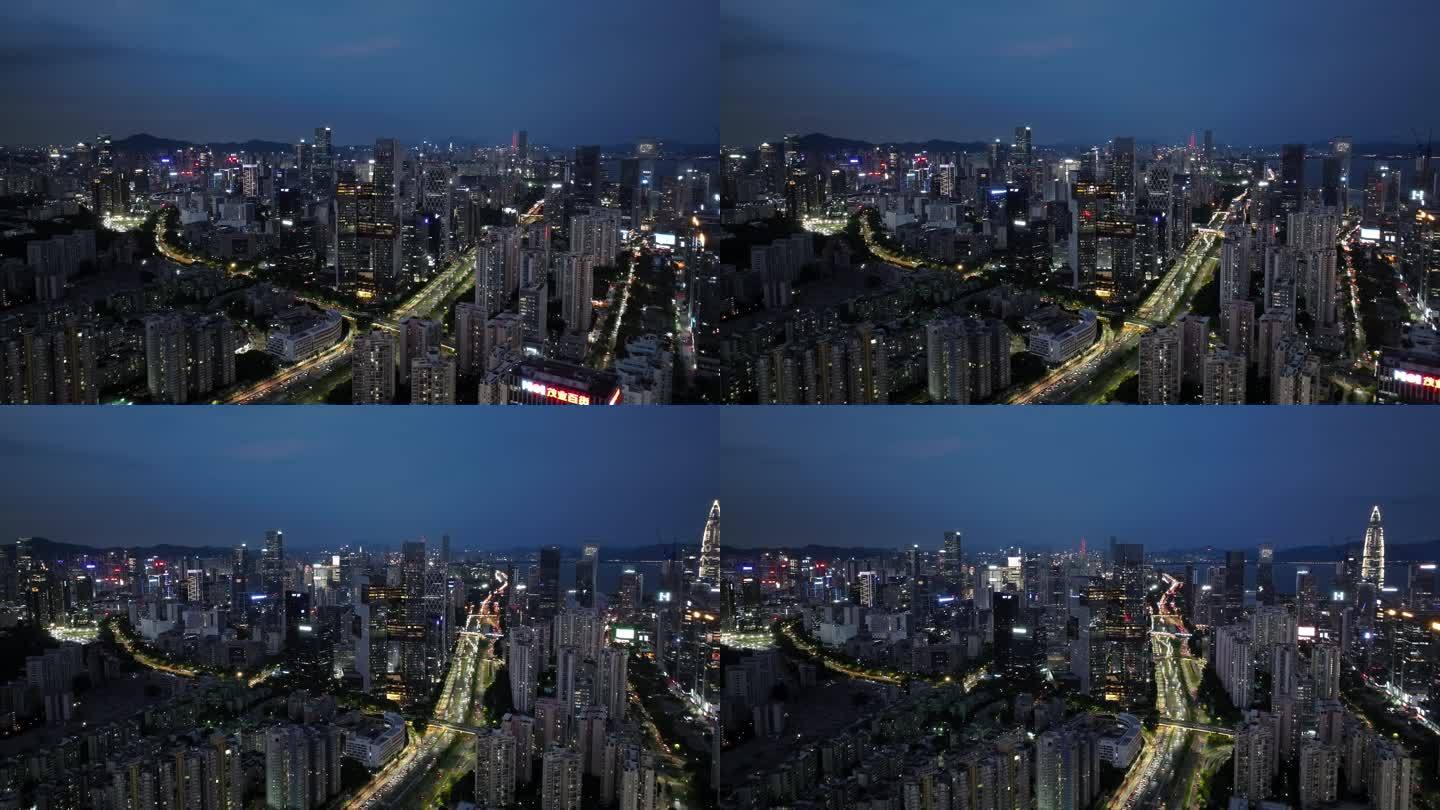 深圳后海腾讯滨海大厦夜景航拍