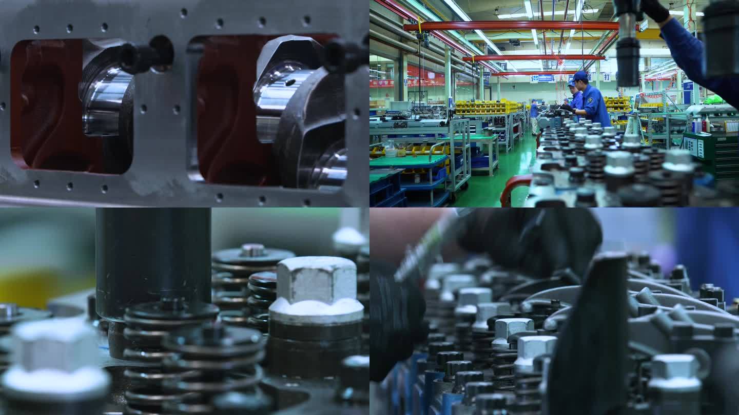 发动机生产 工厂工人 机械制造