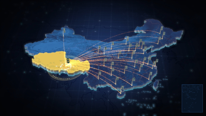 西藏辐射全国区位高端三维地图