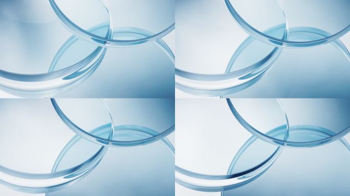 抽象圆形玻璃片3D渲染