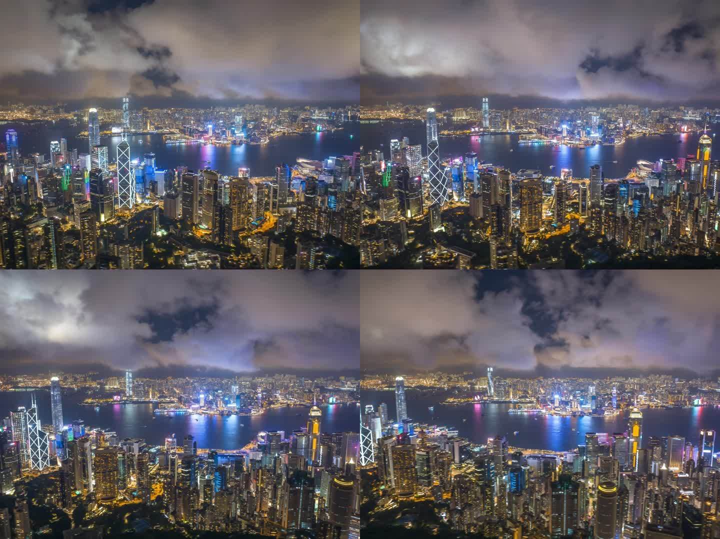 香港航拍延时摄影夜景