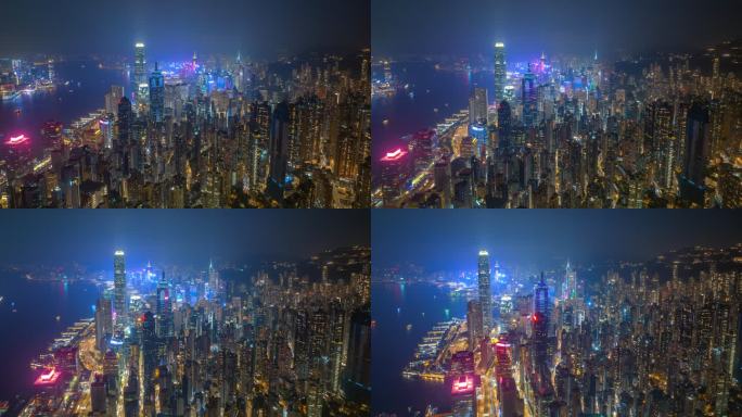 香港航拍延时摄影夜景