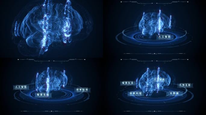 科技感大脑五大分类AE模板