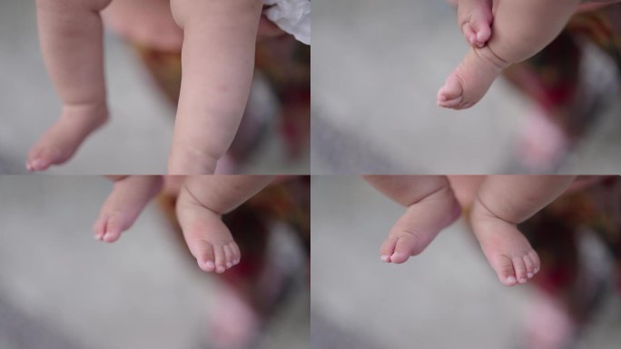 【4K】婴儿腿部特写