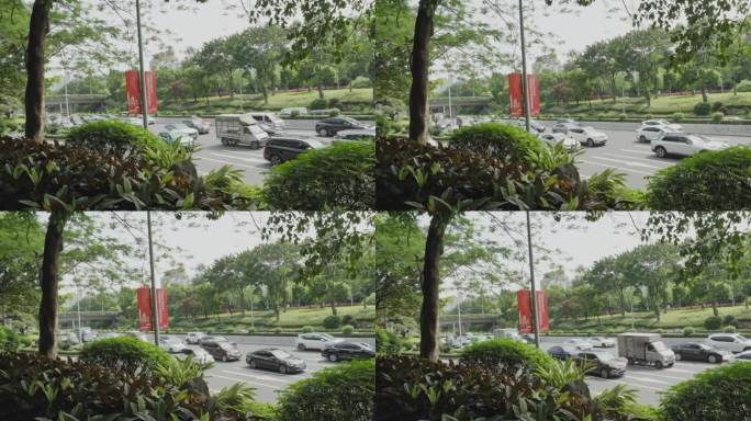 4K升格实拍夏天广州科韵路繁忙的交通车流