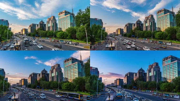 北京二环路金融街城市风光延时摄影
