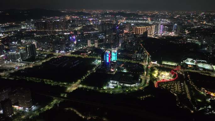 【正版4K素材】深圳光明全景夜景