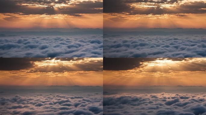 山区云海耶稣光4K延时