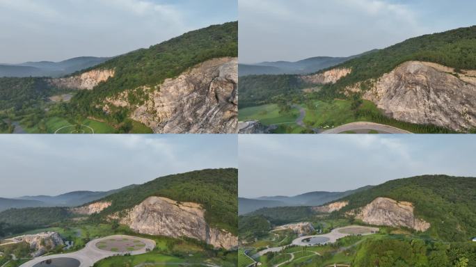 航拍襄阳大岘山生态旅游风景区摩崖石刻风光