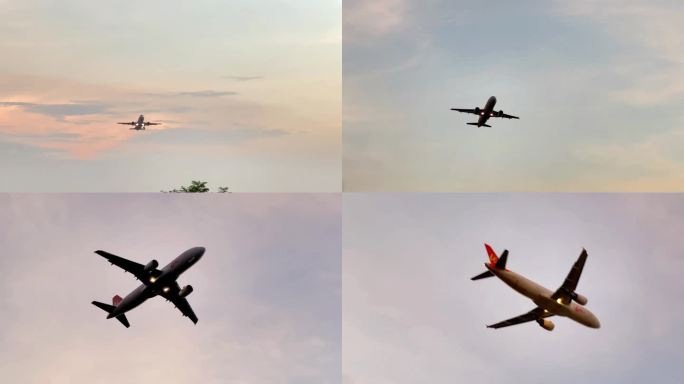 机场拍摄大飞机起飞