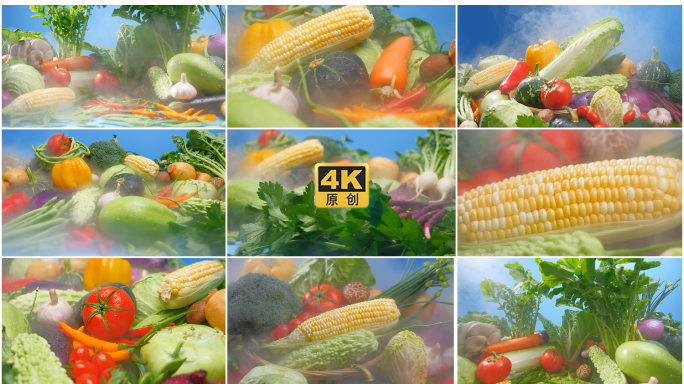 4K新鲜蔬菜素材优质食材视频素材