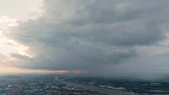 城市暴雨云延时