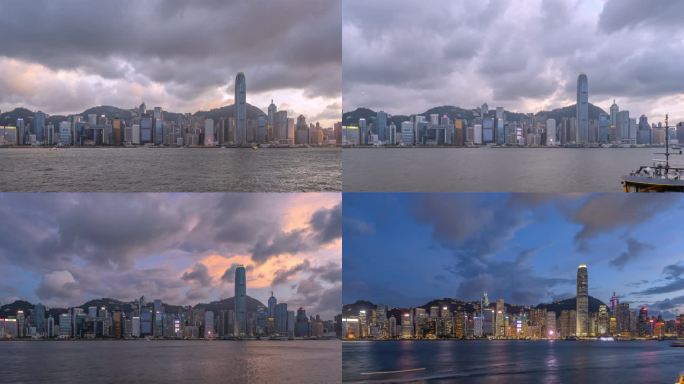 8k香港维多利亚港日转夜延时摄影