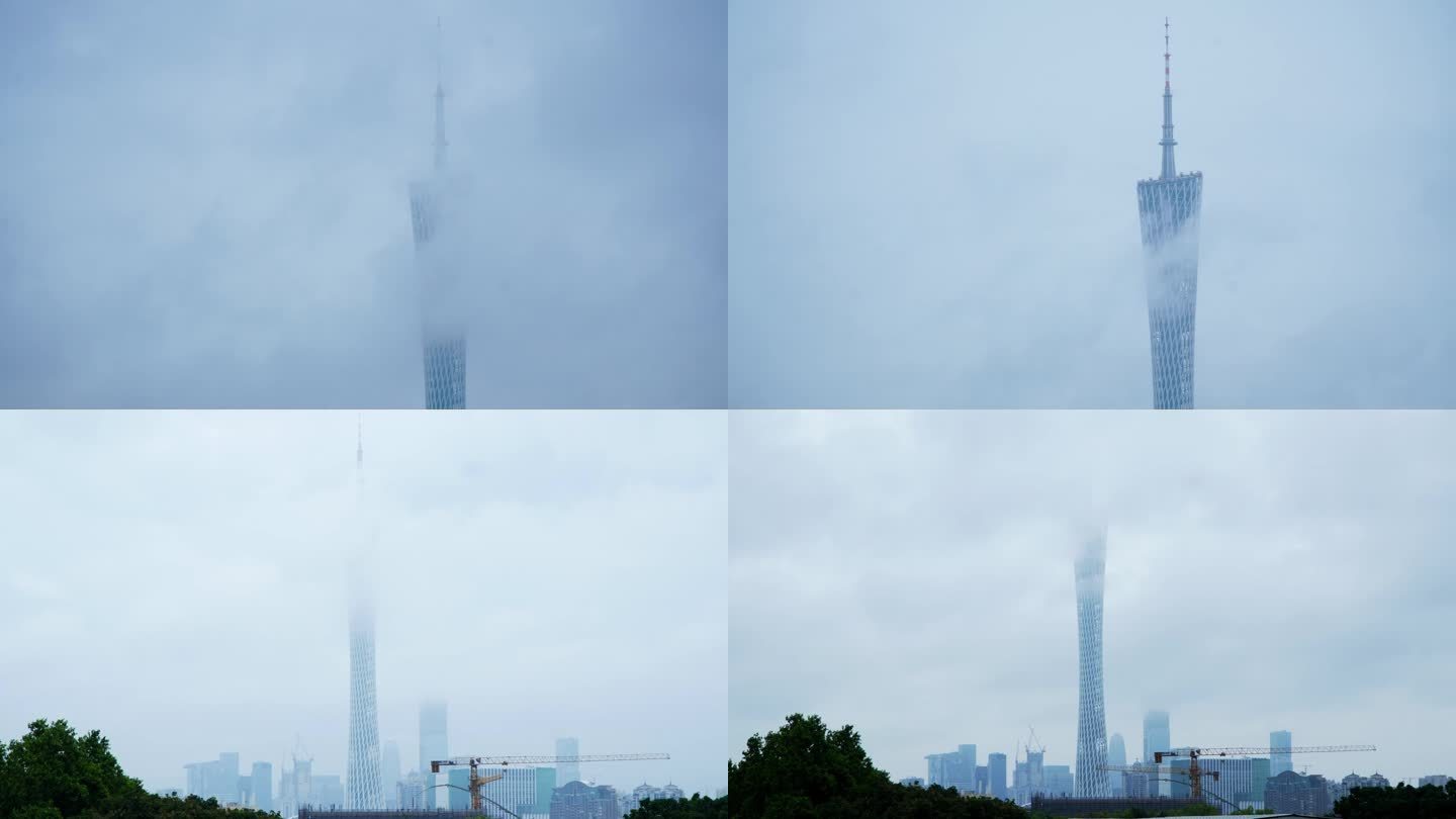 广州塔云雾缭绕延时