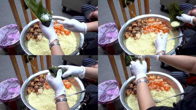 手工包粽子，端午节包粽子（7）
