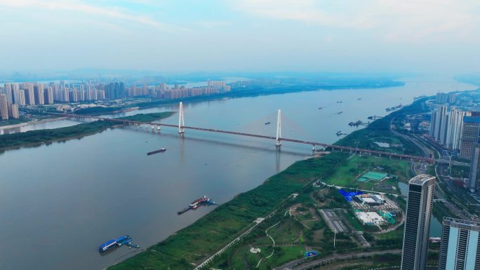 武汉宣传片武汉白沙洲大桥延时摄影