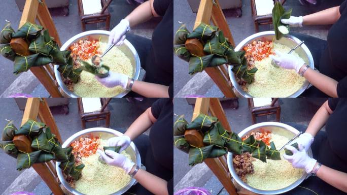 手工包粽子，端午节包粽子（6）