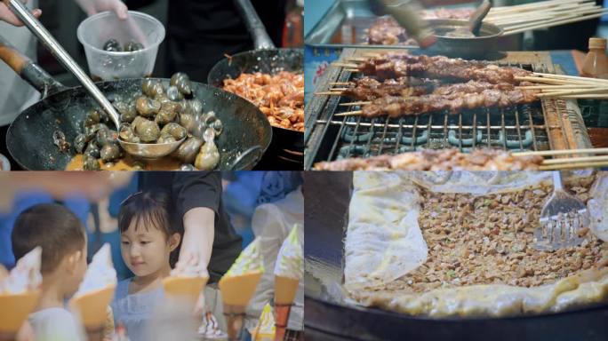 【4k原创】岳阳路边夜市美食夜宵