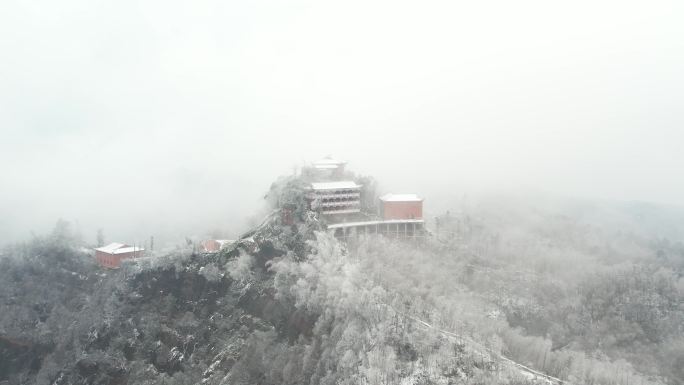 赤水市天台山怀阳寺雪景4K