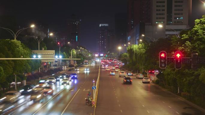 城市夜景马路车流延时合集