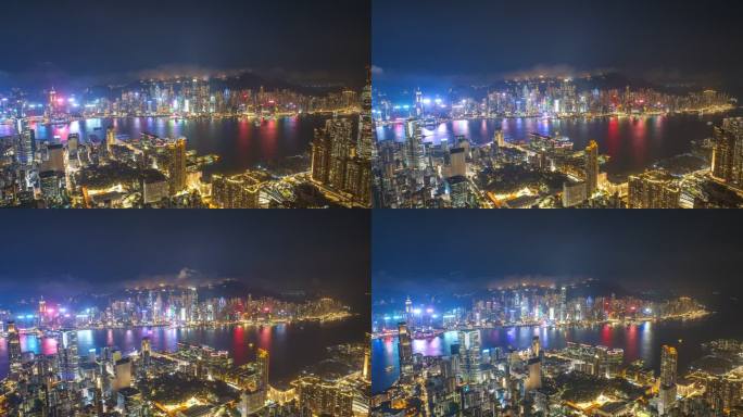 香港航拍延时摄影夜景