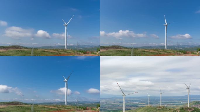 风力发电清洁能源延时视频