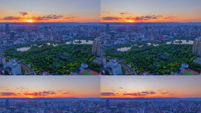 【4k】迎泽公园日转夜夕阳延时