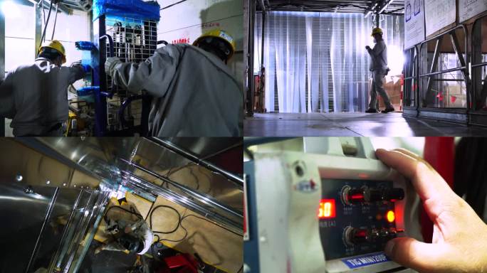 工人检测 生产车间 机械设备