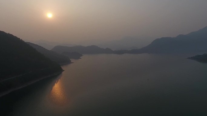 宁波水库大坝 航拍（原始素材）