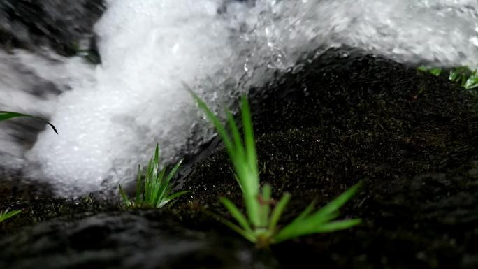 山谷溯溪  山泉水  水花溅起