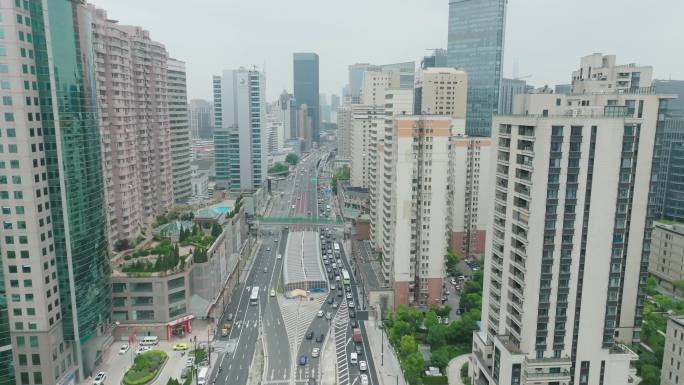 上海普陀区城区航拍